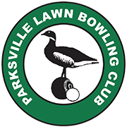Parksville Lawn Bowling CLub logo in green and black without wave