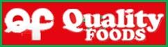 Quality Foods logo red white and green