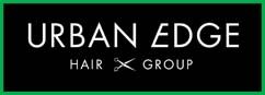 Urban Edge hair group logo black white and green