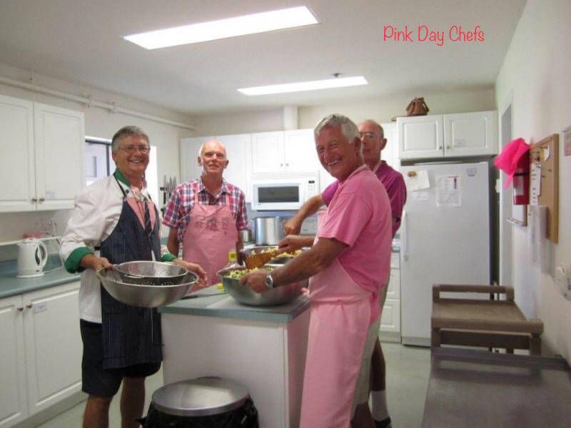 Parksville Lawn Bowling Club members on pink day