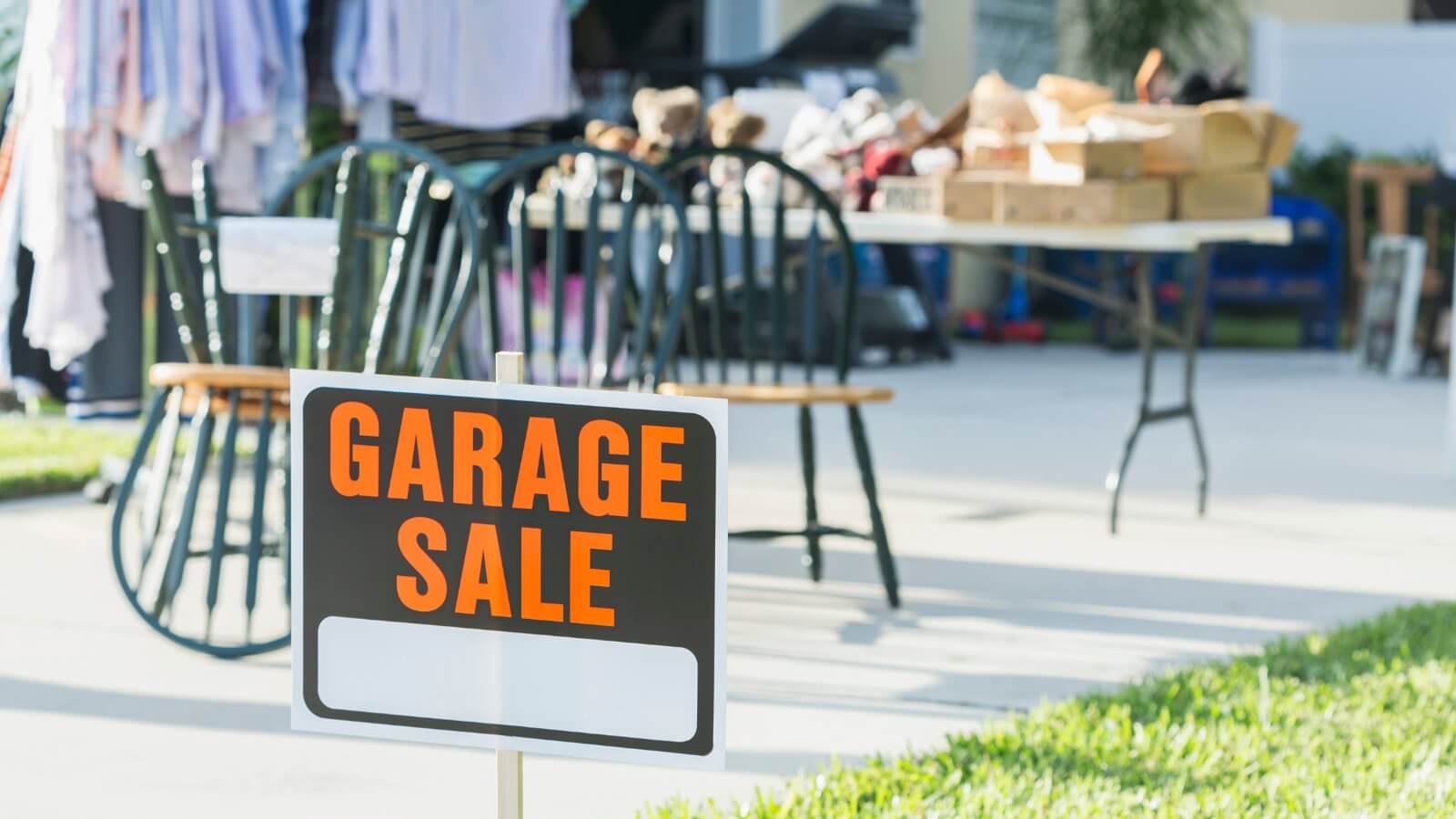 Garage Sale sign at garage sale